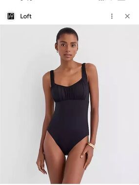 NWT LOFT ULTRA-FLATTERING BLK ONE PIECE SUIT~SIZE LARGE